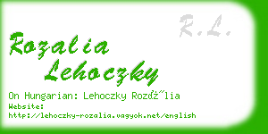 rozalia lehoczky business card